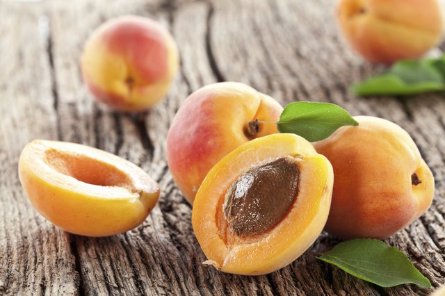 Apricots with leaves