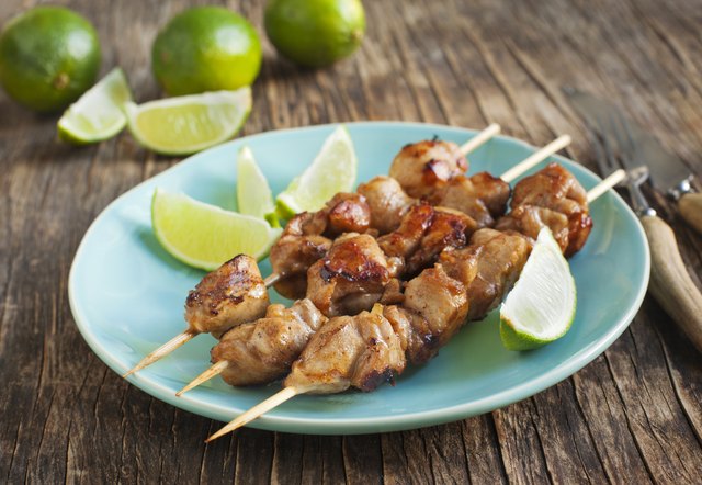 Mahogany chicken skewers