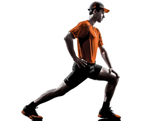 man runner jogger stretching warming up silhouette