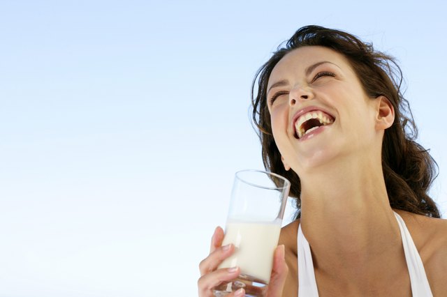 Woman drinking milk