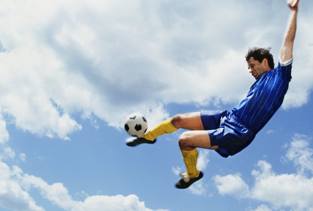 Man playing soccer