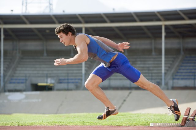 Athlete running on track
