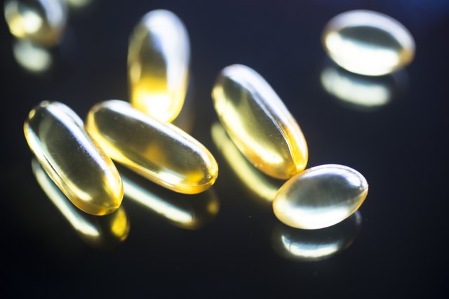 Fish oil capsules health food supplement