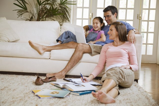 Family in living room