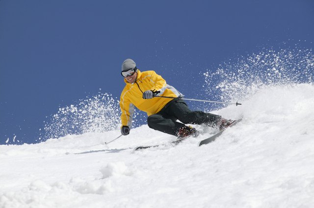 Man snow skiing