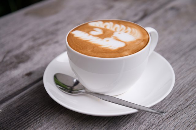 Latte Art coffee in coffee shop