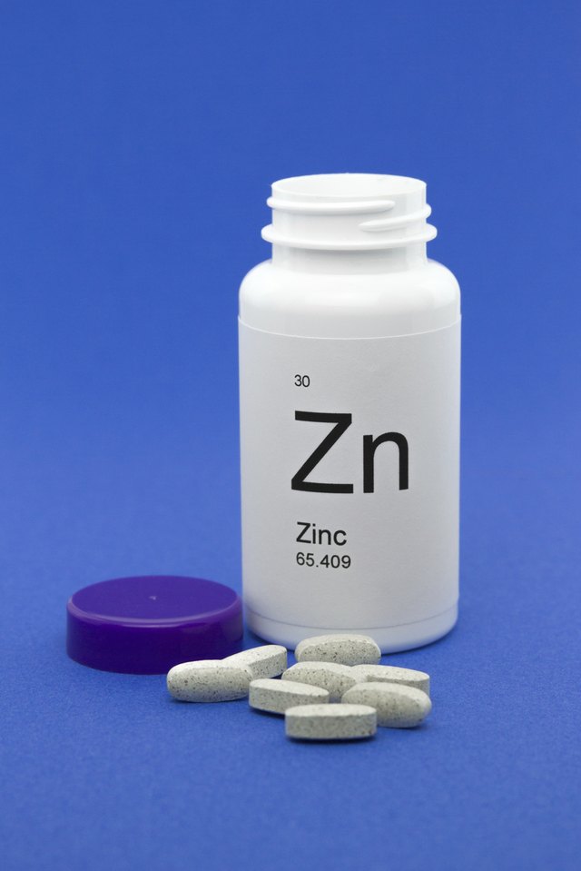 Open bottle of Zinc vitamins