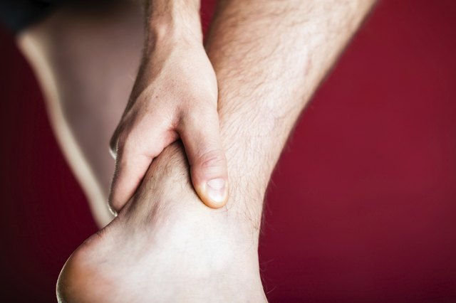 Physical injury, leg ankle pain