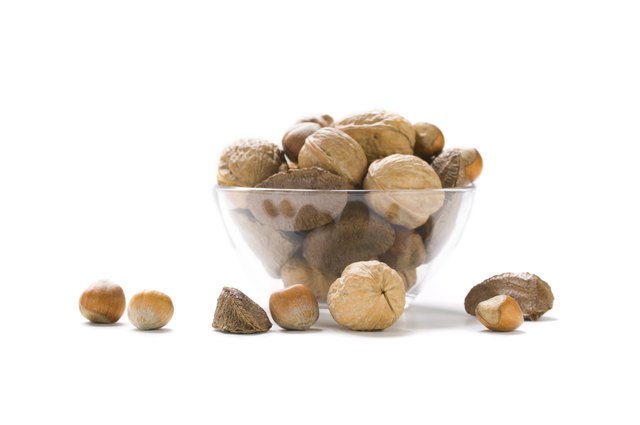 Close-up of a bowl of assorted nuts
