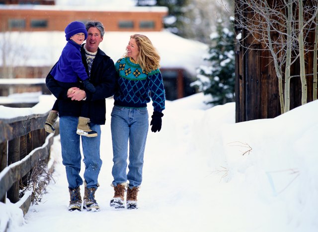 Family Walking in the Snow