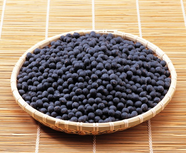Black soybean in basket