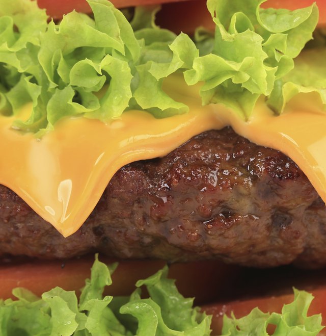 Big appetizing fast food hamburger.