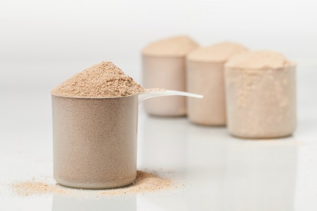 Chocolate whey isolate protein scoop