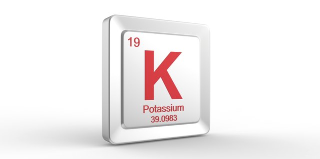 K symbol 19 material for Potassium chemical element