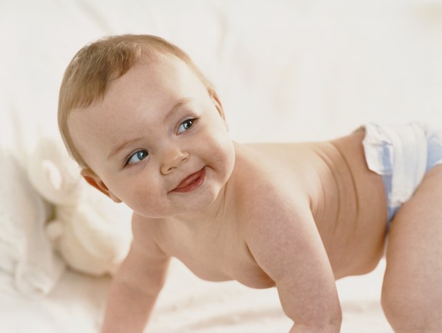 Young Baby Wearing Nappies