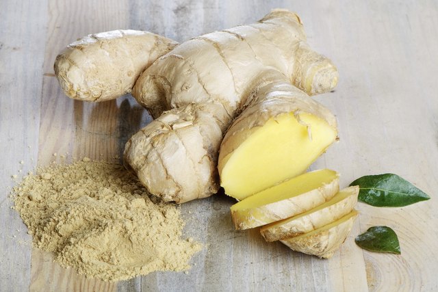 Ginger on a wooden table