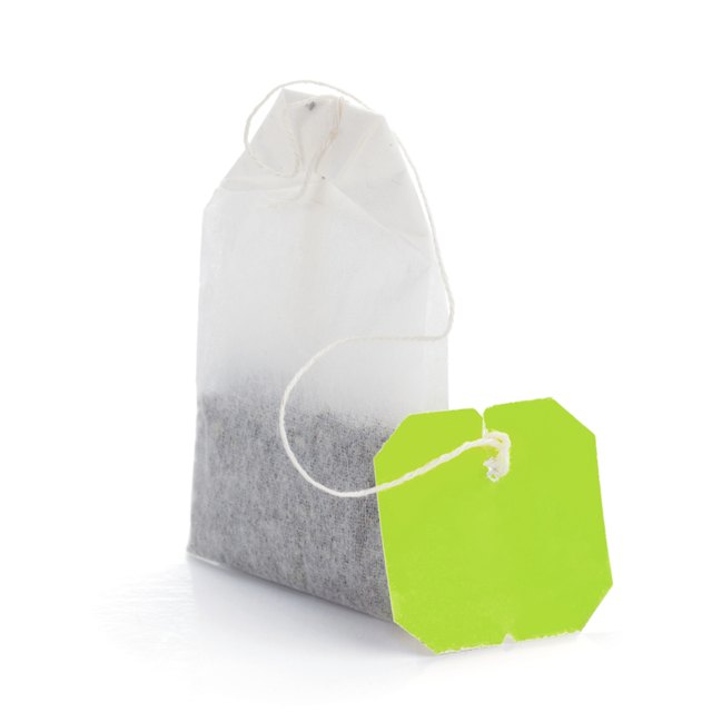 Teabag with green label