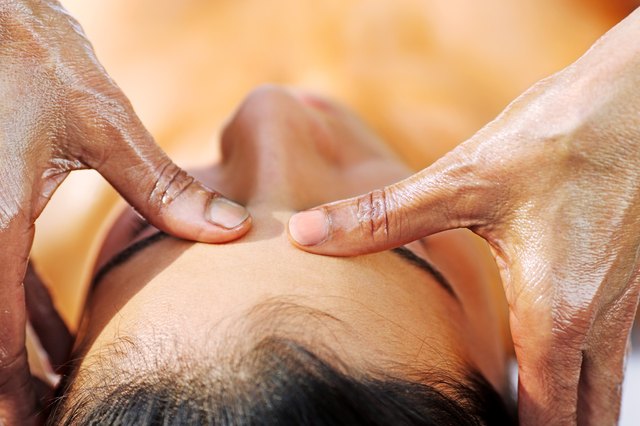 Close up of a woman having an oil massage