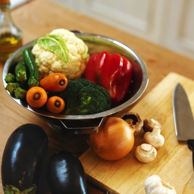 elevated view of food items and ingredients on a kitchen counter