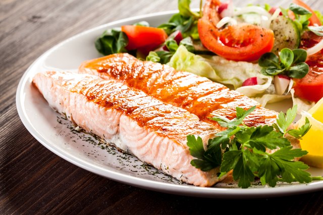 Roasted salmon and vegetables