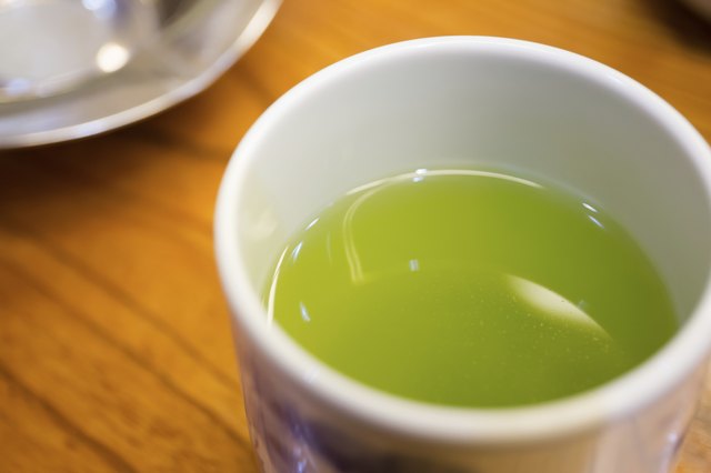 close up Japanese green tea