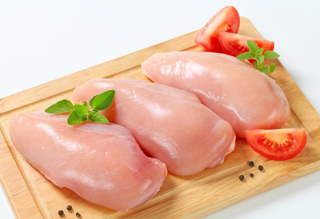 Raw chicken breast fillets