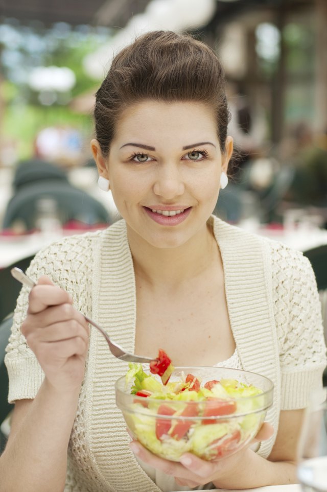 woman with salad