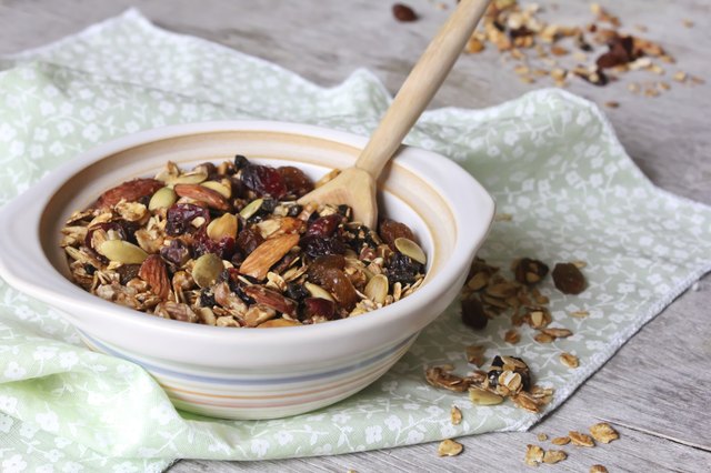 Healthy homemade granola or muesli with oats