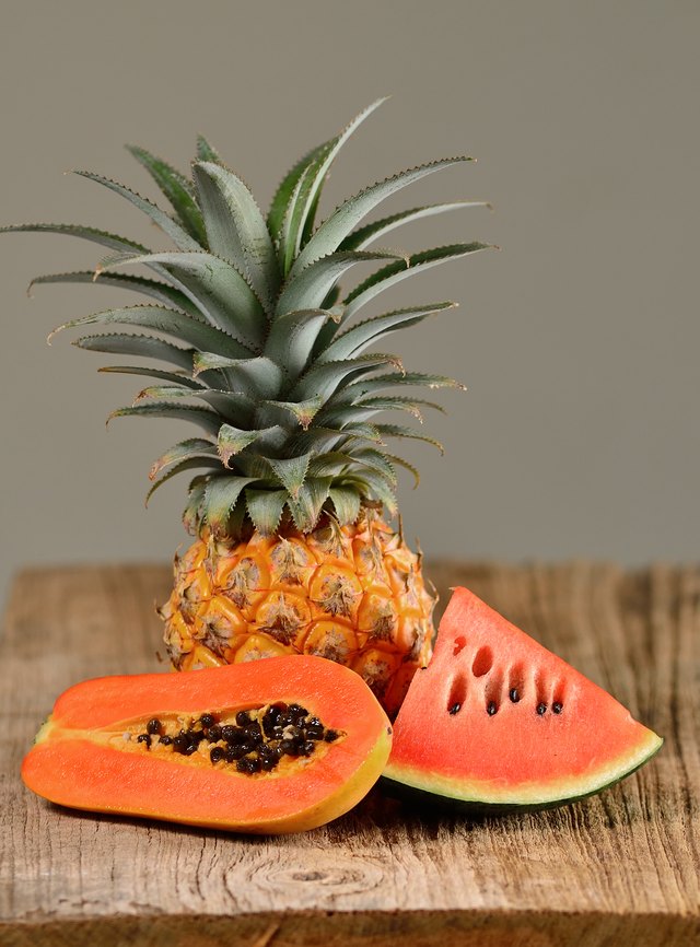 Fruit watermelon pineapple banana papaya