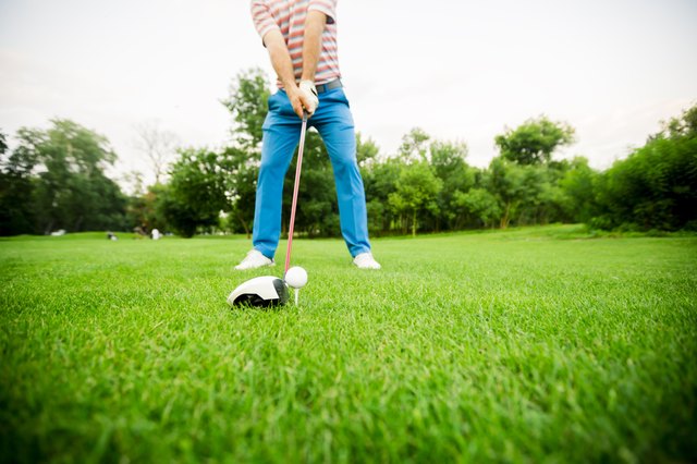 Golfer getting ready to take a shot