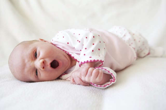 Yawning Newborn baby