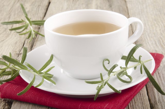 rosemary herbal tea in a cup
