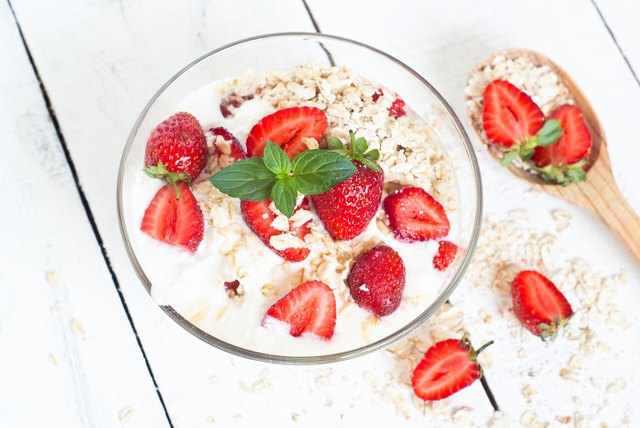 Homemade yogurt with strawberry