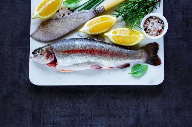 Raw rainbow trout