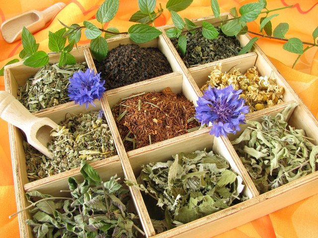 Tea box with loose tea types