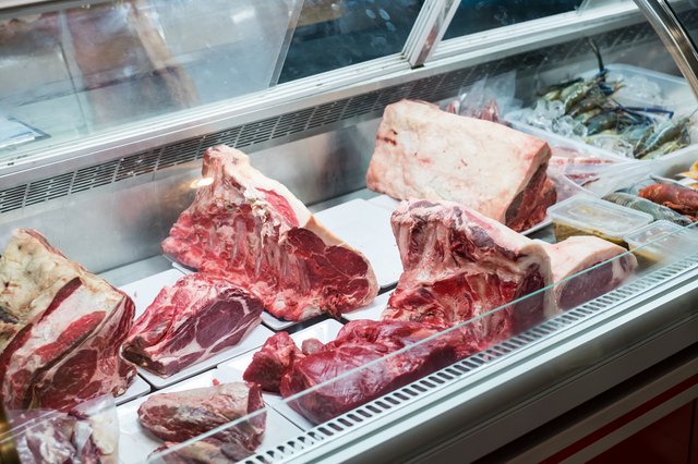 meat products in butcher shop