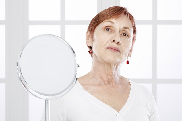 Mature woman and wrinkles.