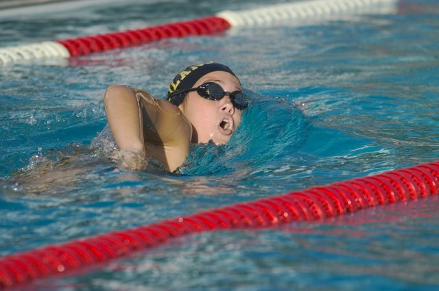 Female Competitive Swimmer Doing Laps