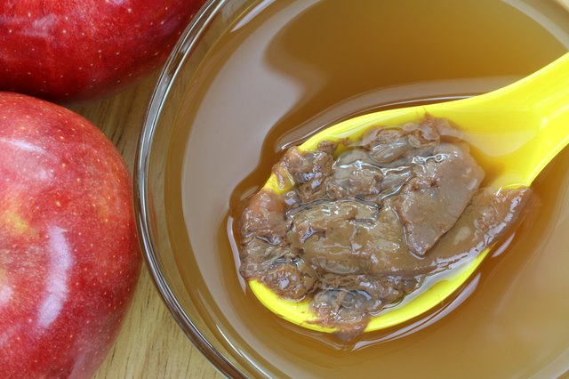 Spoon of Mother enzymes from apples cider vinegar