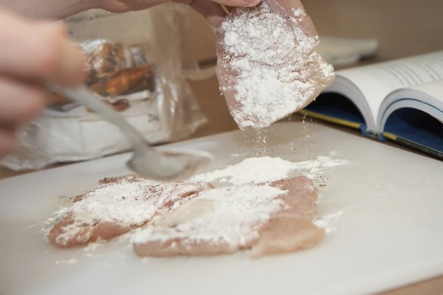 dredging meat in flour