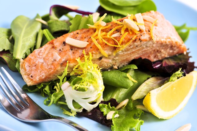 Salad with grilled salmon