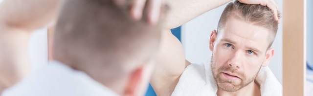 Man combing the hair