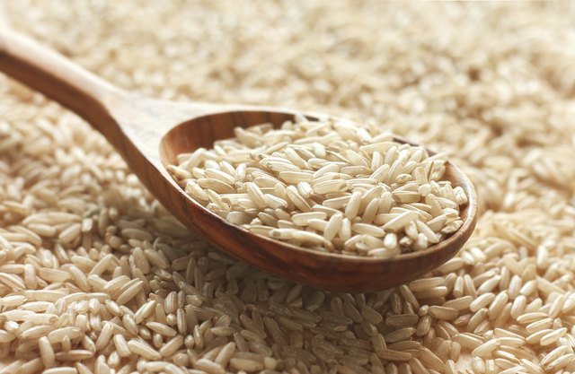 Spoon of brown rice