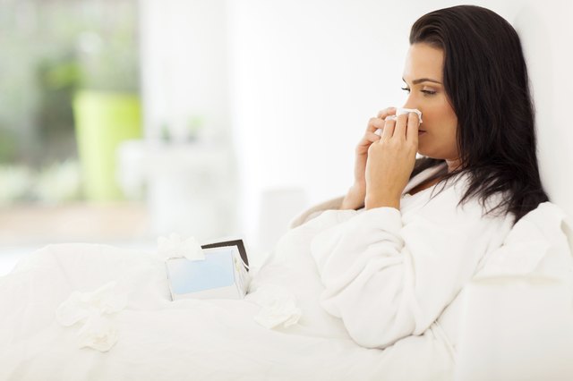 sick woman in bed