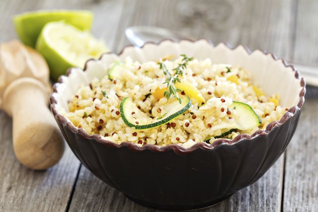 Warm quinoa salad with vegetables