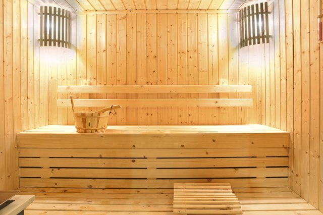wooden sauna room