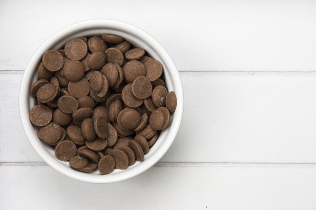 white bowl with chocolate pieces