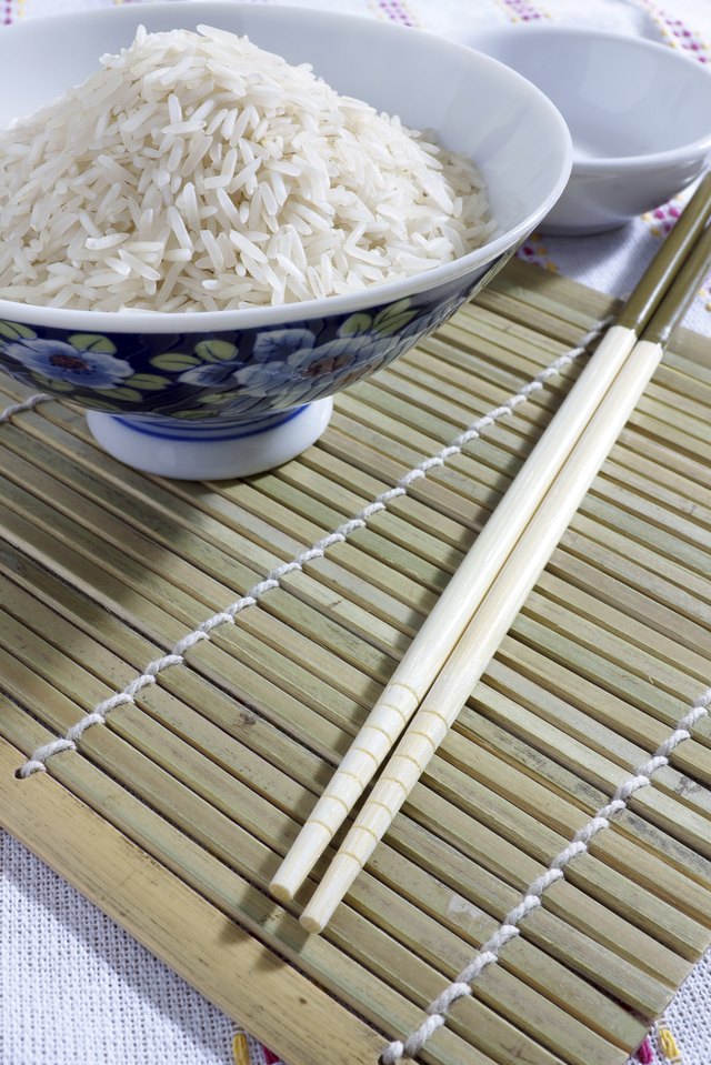 Bowl of rice with chopsticks