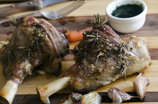 Roast legs of lamb