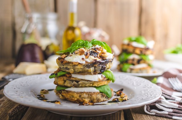Mozzarella eggplant vegetarian dish